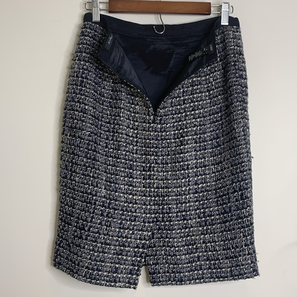 J Crew | Black Gray Knobby Boucle Tweed Knit No 2 Pencil Lined Midi Skirt 4P - Picture 13 of 13
